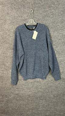 Vintage Sweater Graphix Mens Crew Neck Sweater XL Blue Pullover Chunky Retro